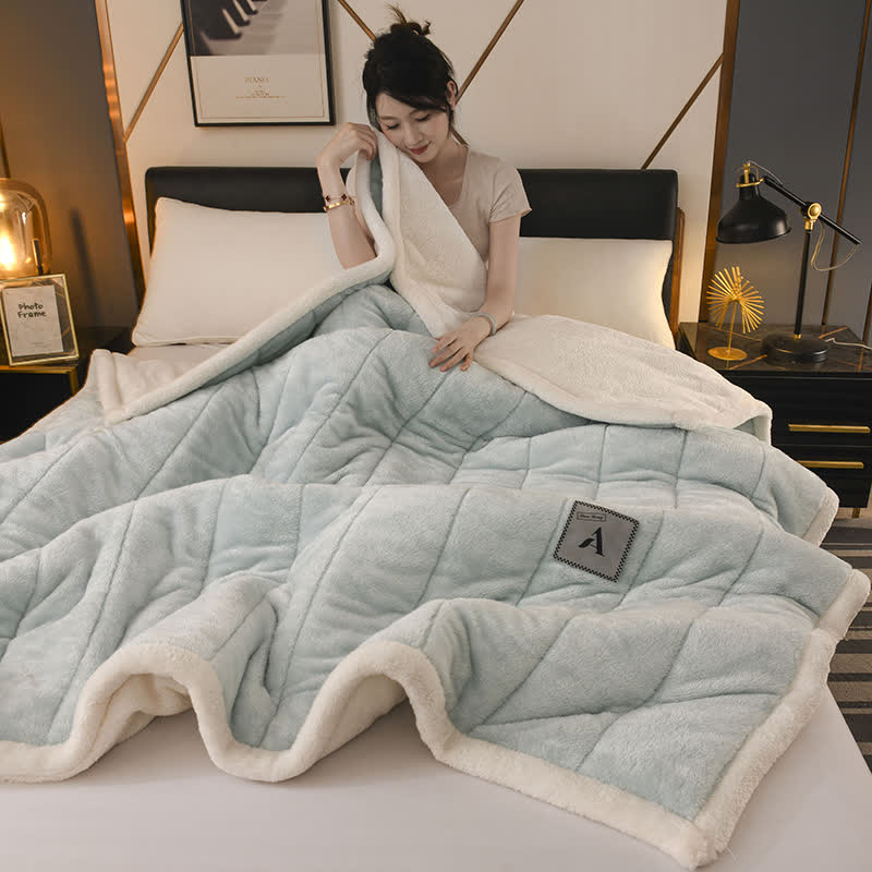 Doppelseitige Fleece-Überwurfdecke - Hellblau - 200cm x 230cm - image 18