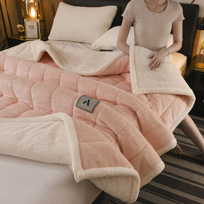 Doppelseitige Fleece-Überwurfdecke - Hellrosa - 200cm x 230cm - image 6