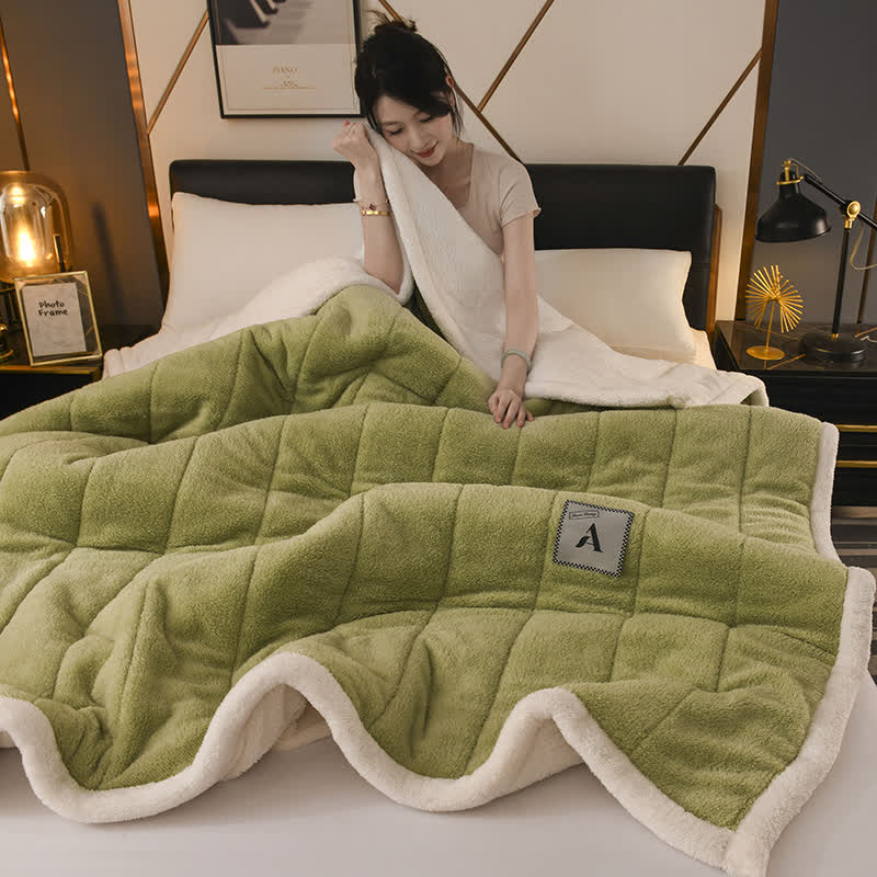 Doppelseitige Fleece-Überwurfdecke - Matcha Grün - 200cm x 230cm - image 14