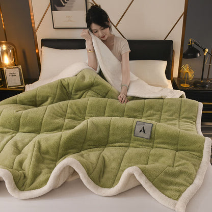 Doppelseitige Fleece-Überwurfdecke - Matcha Grün - 200cm x 230cm - image 14
