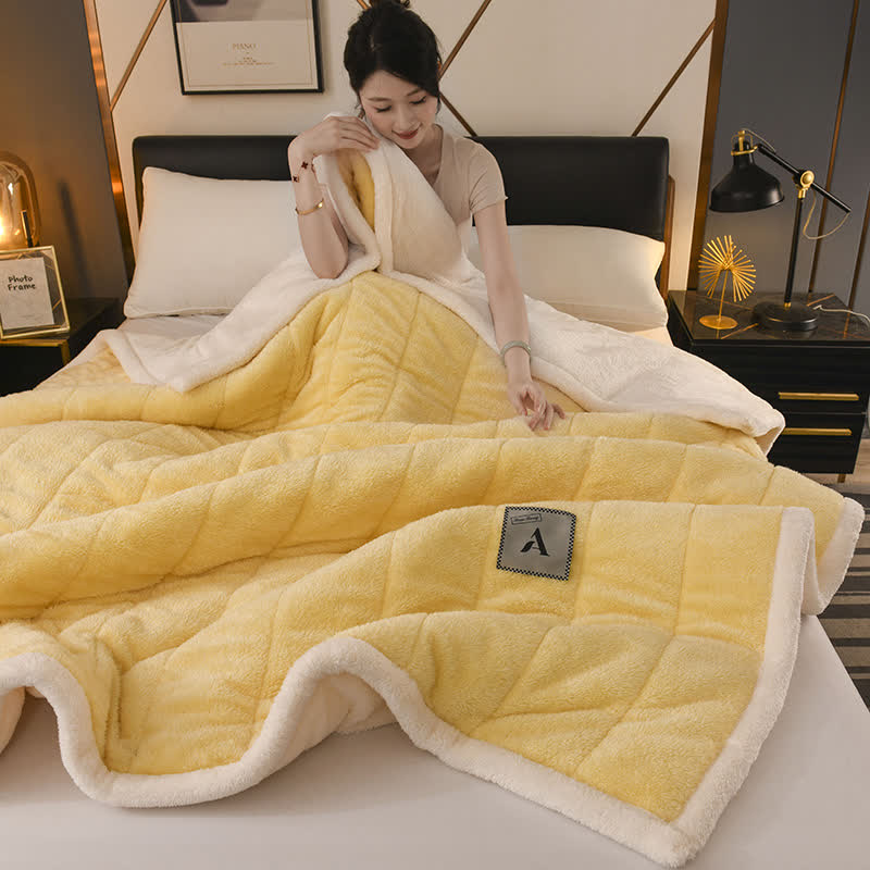 Doppelseitige Fleece-Überwurfdecke - Gelb - 200cm x 230cm - image 10