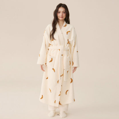 Simple Banana – Langer Winter-Fleece-Bademantel