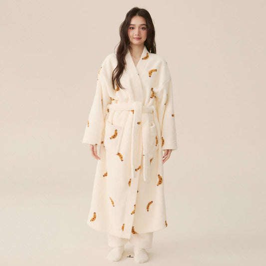 Simple Banana – Langer Winter-Fleece-Bademantel