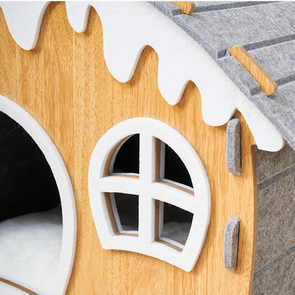 Einfaches, geschlossenes, zusammengebautes Haustierbett