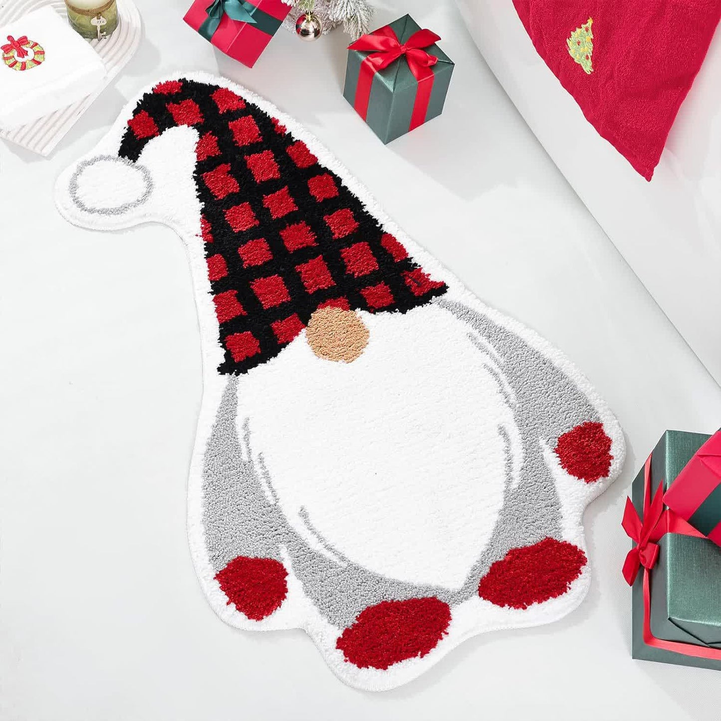 Weihnachtlicher, festlicher, weicher Teppich für die Heimdekoration