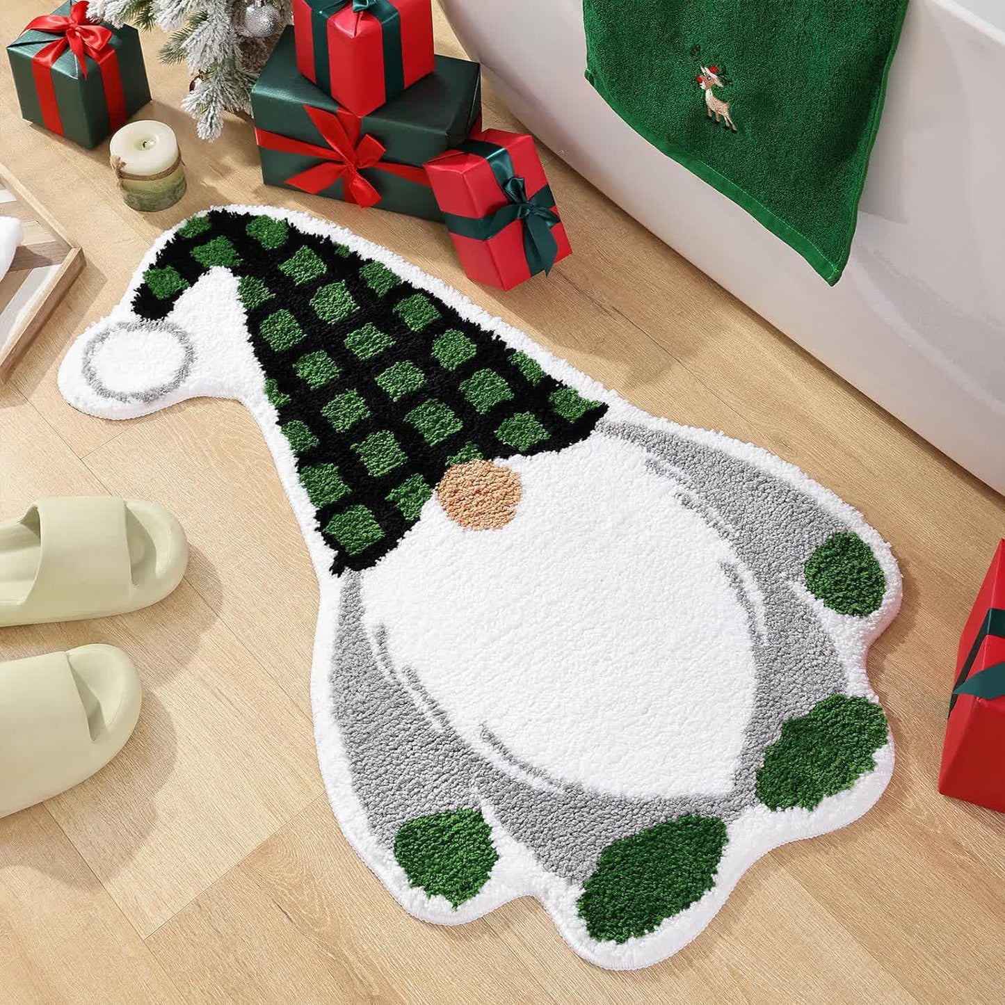 Weihnachtlicher, festlicher, weicher Teppich für die Heimdekoration