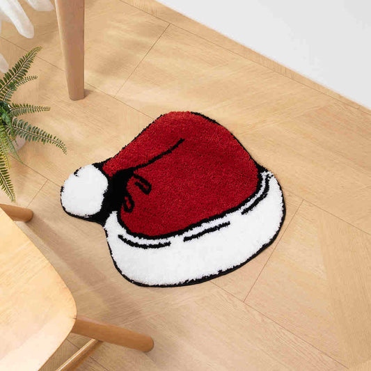 Rutschfeste beflockte Bodenmatte mit Weihnachtsmütze