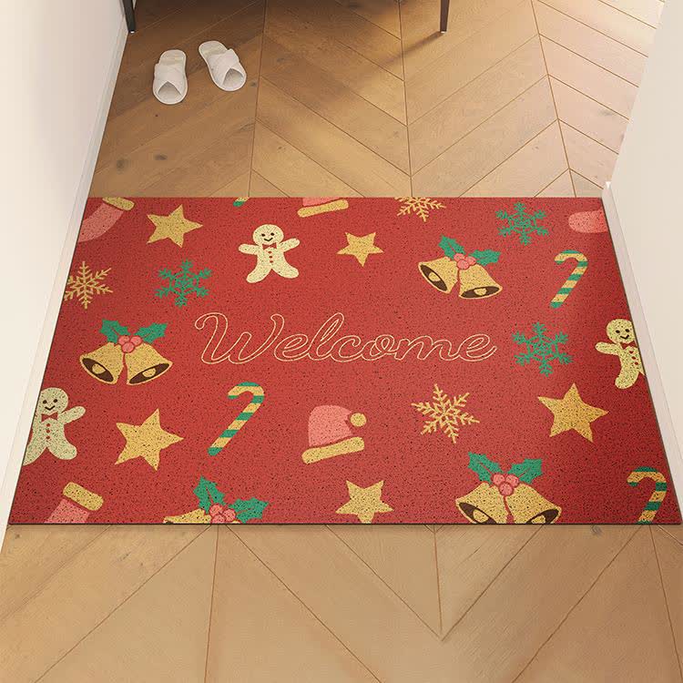 Weihnachts-Fußmatte „Willkommen“, rutschfest, zuschneidbar