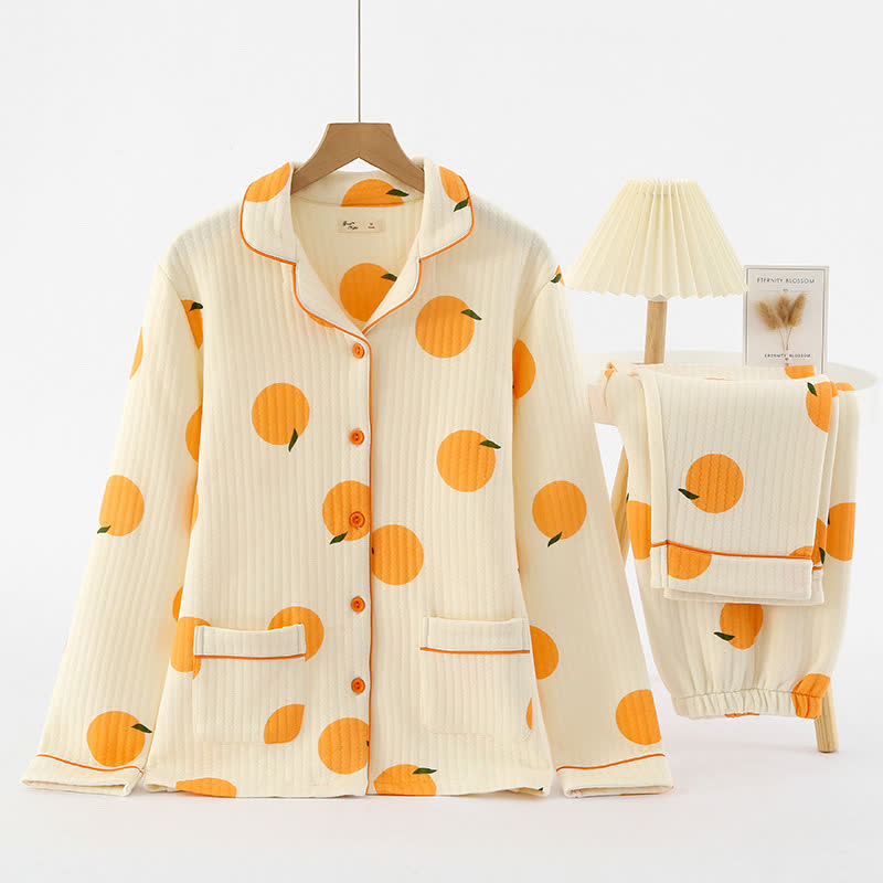 Air Cotton – Ländliches Loungewear-Set in Orange
