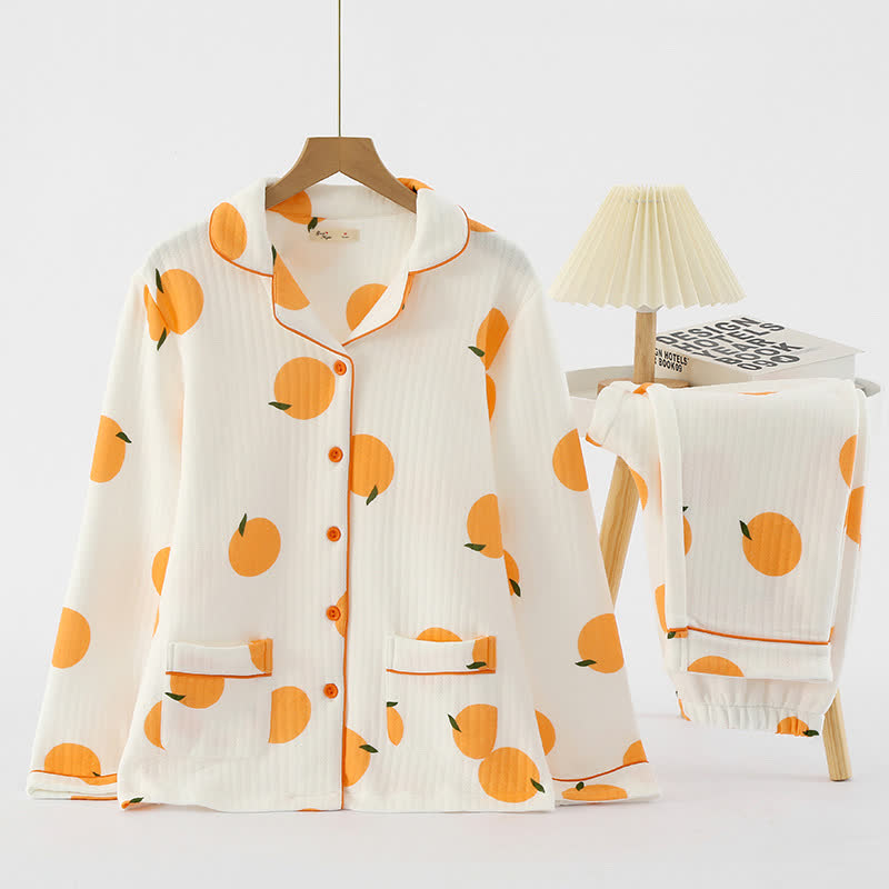 Air Cotton – Ländliches Loungewear-Set in Orange