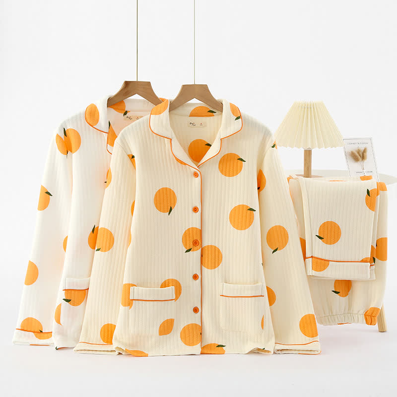 Air Cotton – Ländliches Loungewear-Set in Orange