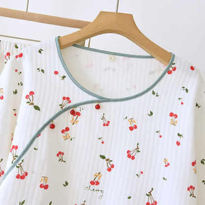 Doppellagiges Pyjama-Set aus Air Cotton mit Kirschen