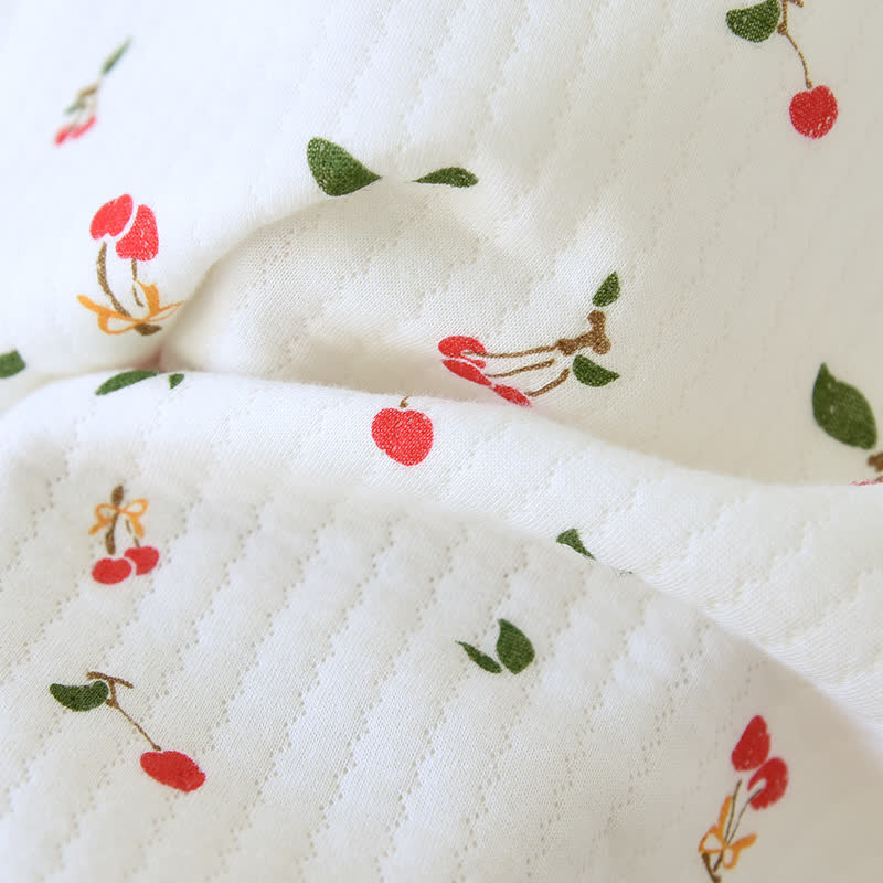 Doppellagiges Pyjama-Set aus Air Cotton mit Kirschen