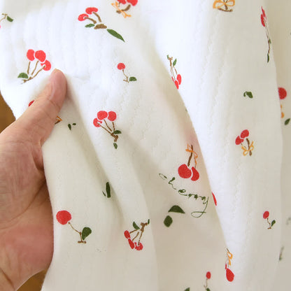 Doppellagiges Pyjama-Set aus Air Cotton mit Kirschen