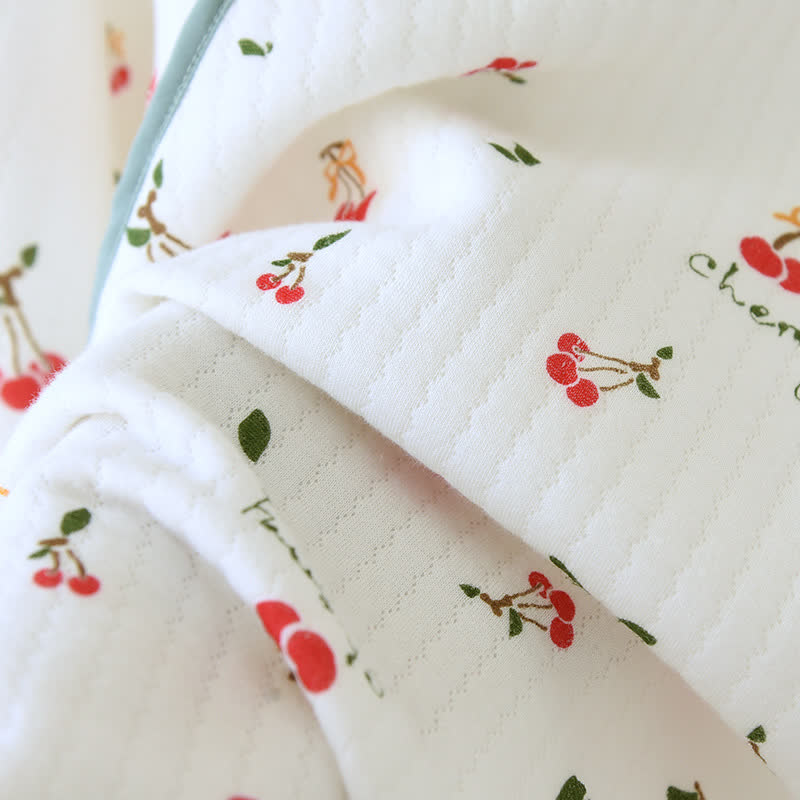 Doppellagiges Pyjama-Set aus Air Cotton mit Kirschen