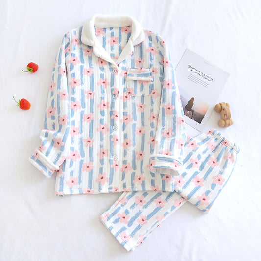 Refresh Flower Warm Air Baumwoll-Pyjama-Set