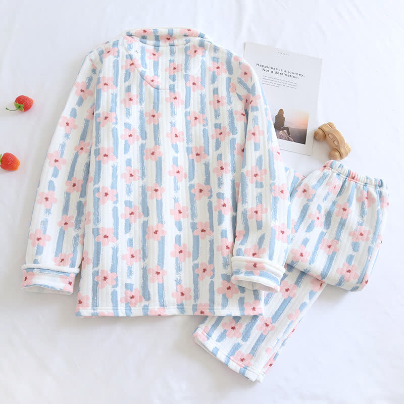 Refresh Flower Warm Air Baumwoll-Pyjama-Set