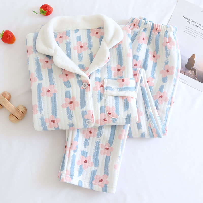 Refresh Flower Warm Air Baumwoll-Pyjama-Set