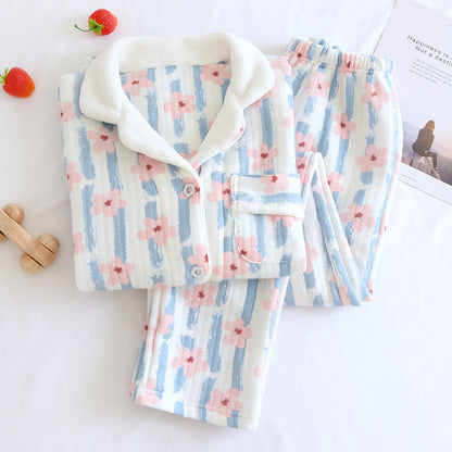 Refresh Flower Warm Air Baumwoll-Pyjama-Set
