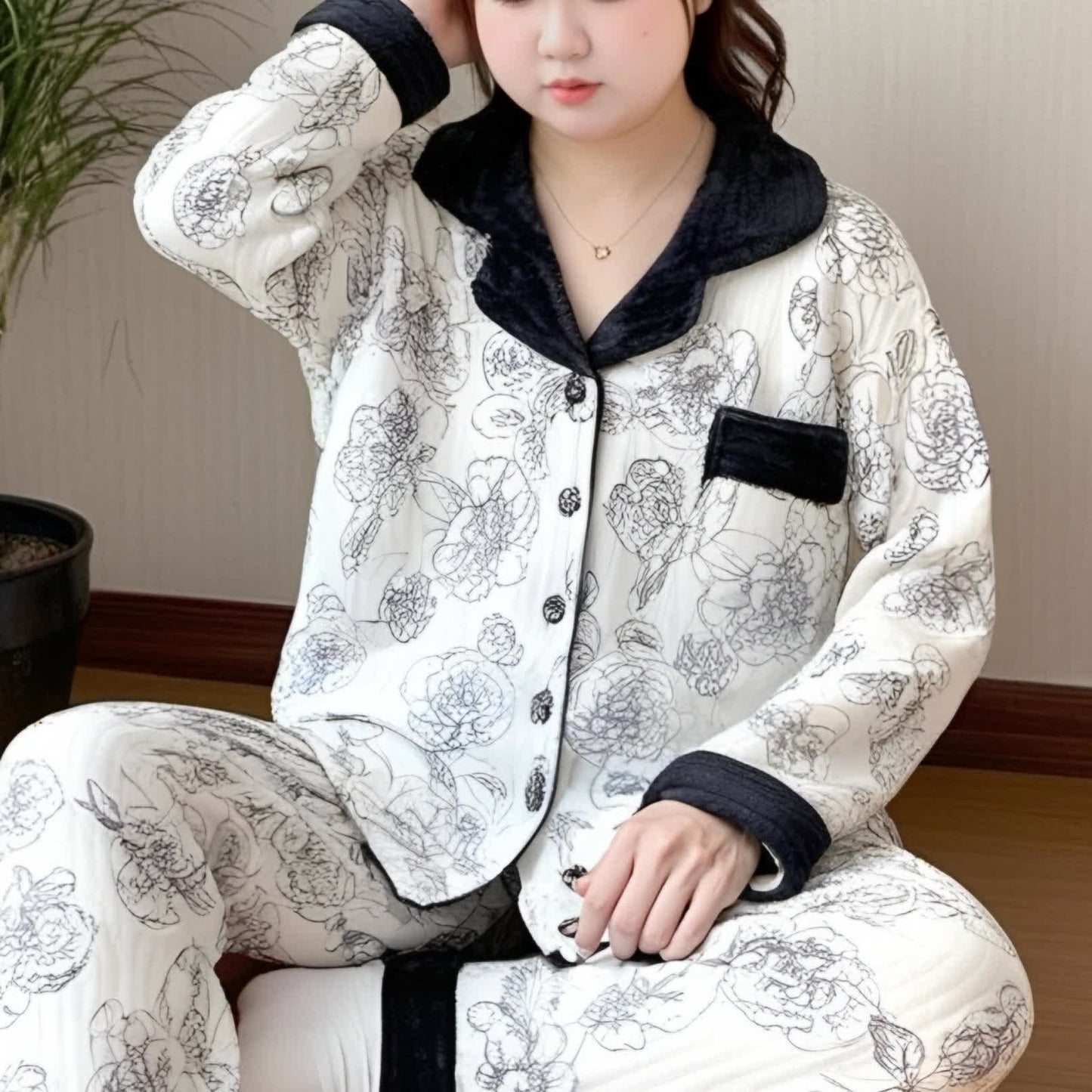 Übergröße Air Cotton Pastoral Pyjama-Set