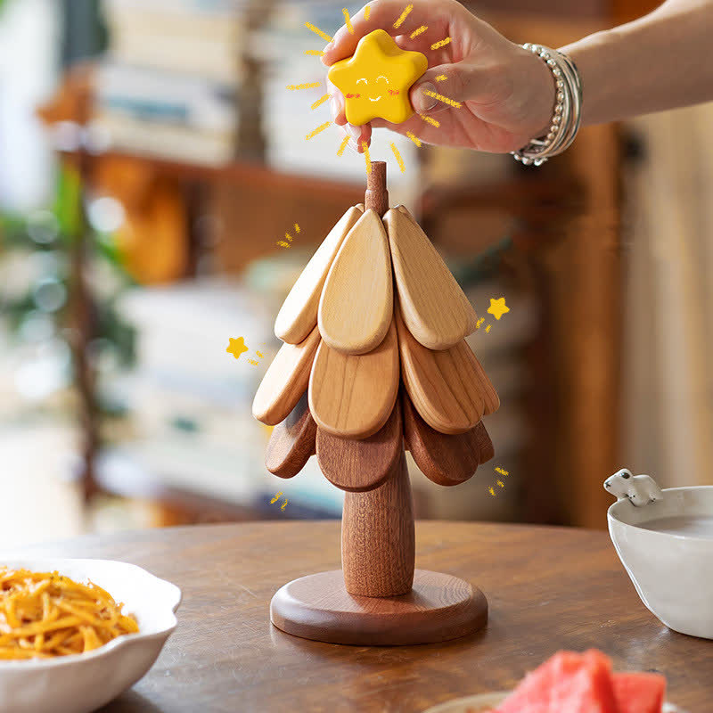 Faltbares Wärmedämm-Tischset mit Weihnachtsbaum