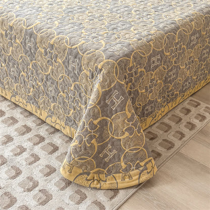 Doppellagige Steppdecke aus Baumwollgaze im Retro-Stil