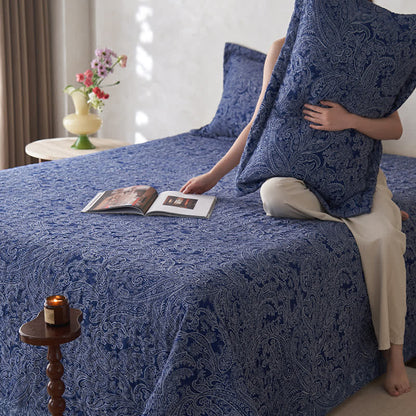 Gesteppte Vintage Paisley Baumwollgaze Bettdecke