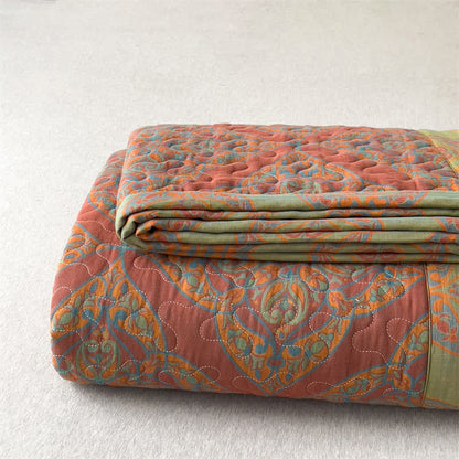 Garngefärbte, gesteppte Bettdecke aus Jacquard-Baumwolle