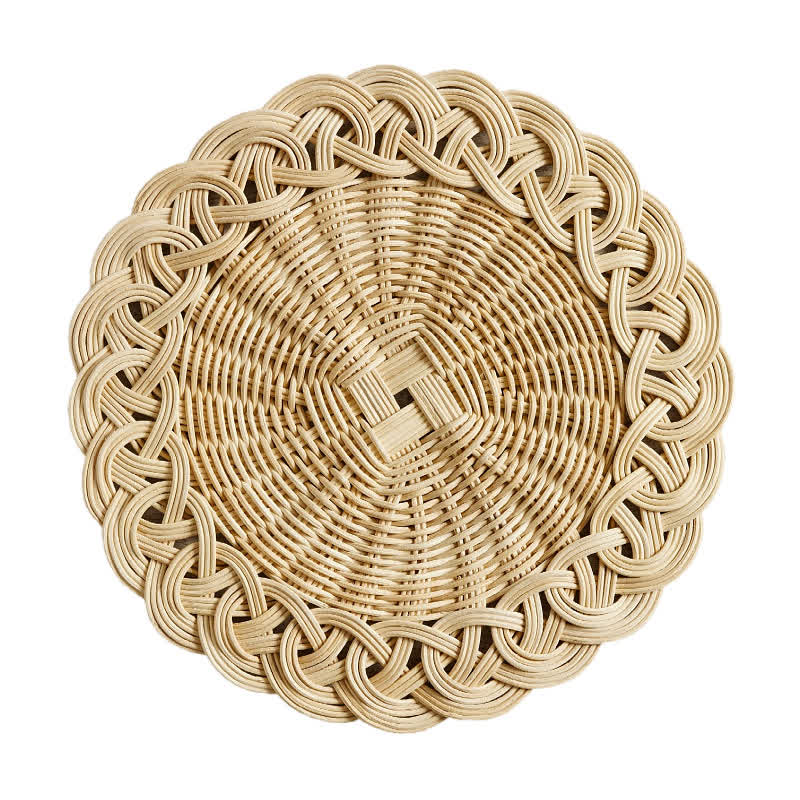 Rundes handgewebtes Rattan-Tischset