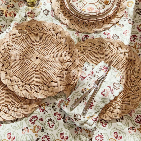 Rundes handgewebtes Rattan-Tischset
