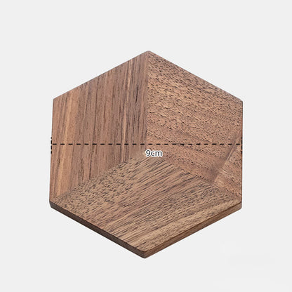 Tischset aus Holz in Sechseckform