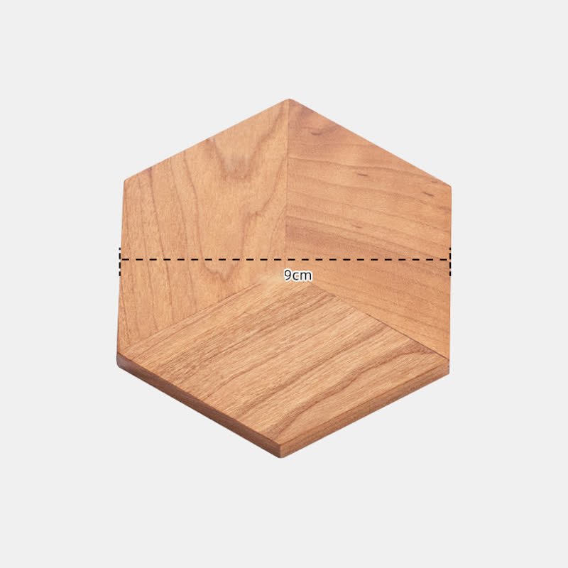 Tischset aus Holz in Sechseckform