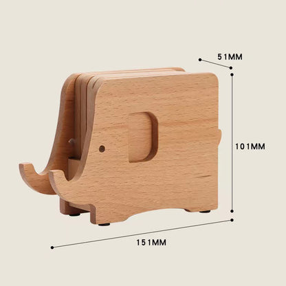 Elefanten-Telefonhalter aus Holz