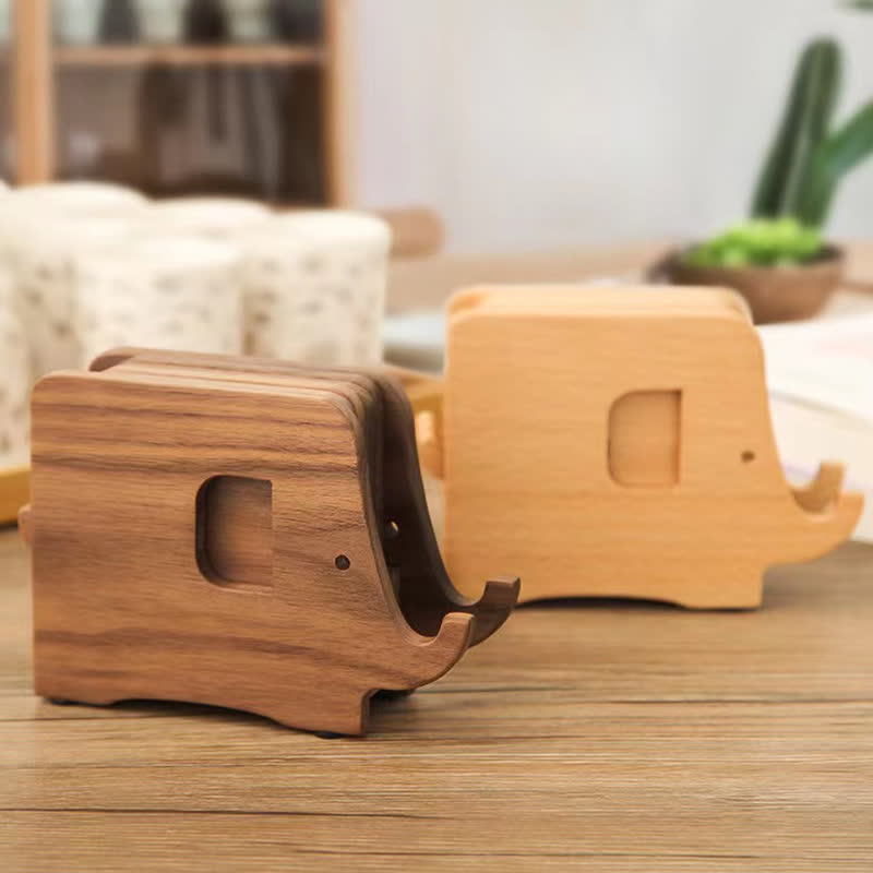 Elefanten-Telefonhalter aus Holz