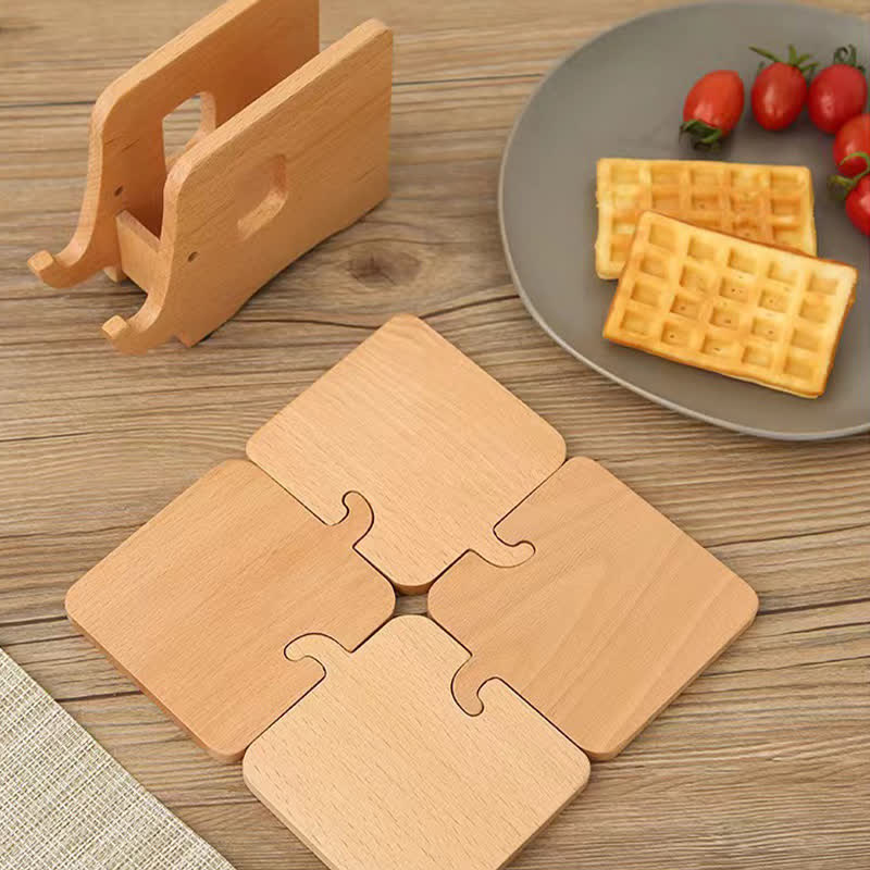 Elefanten-Telefonhalter aus Holz