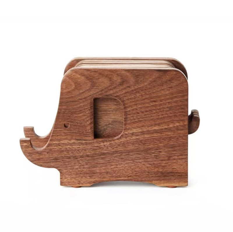 Elefanten-Telefonhalter aus Holz