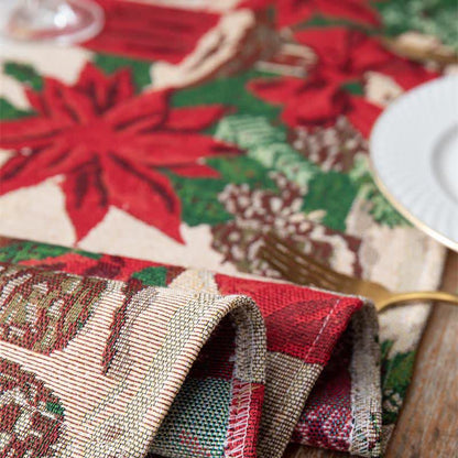 Jacquard-Tischläufer mit weihnachtlichem Blumenmuster