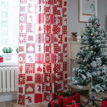 Weihnachtlicher festlicher halbschattierender Baumwollvorhang