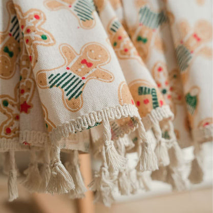 Halbschattierender Vorhang mit Weihnachtsplätzchenmotiv