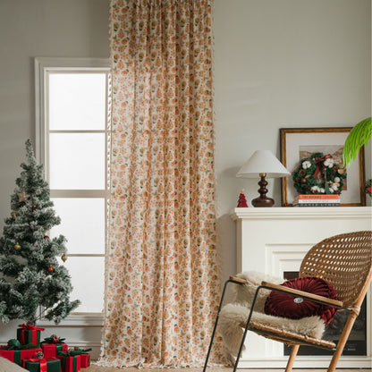 Halbschattierender Vorhang mit Weihnachtsplätzchenmotiv