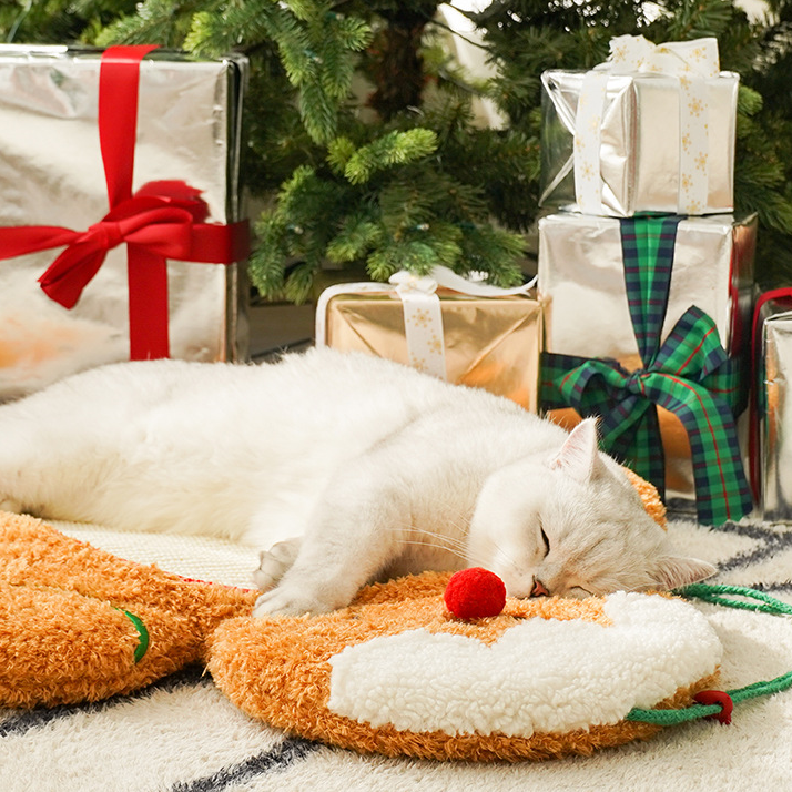 Weiches Haustierkissen mit Weihnachts-Lebkuchenmann