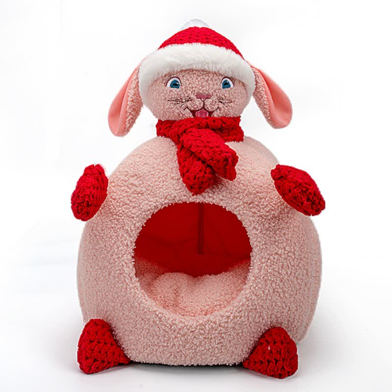 Weihnachtswarmes, weiches Haustierbett aus Fleece