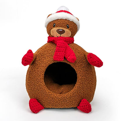 Weihnachtswarmes, weiches Haustierbett aus Fleece