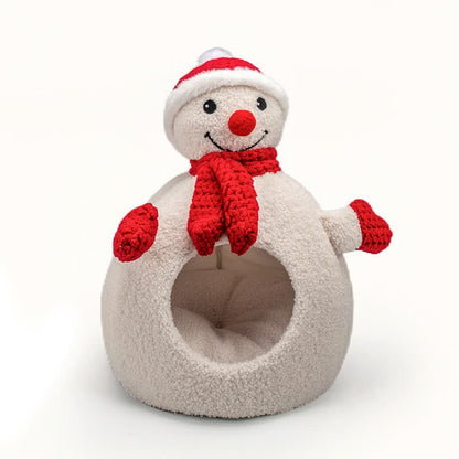 Weihnachtswarmes, weiches Haustierbett aus Fleece