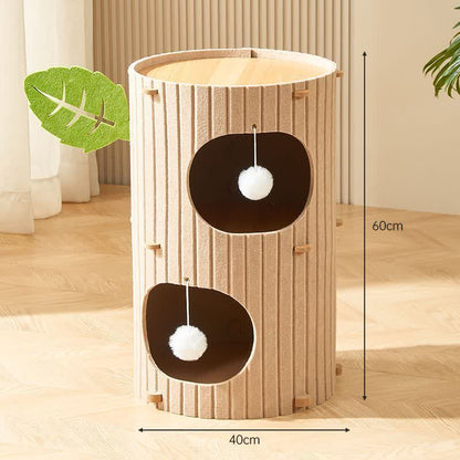 Kratzfester Katzenbaum Condo Barrel Tower