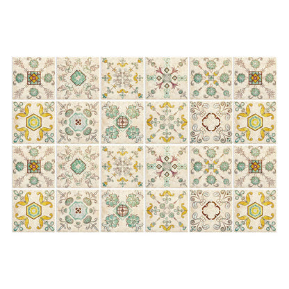 Einfache Retro-Blumen-Wandaufkleber (24 Stück)