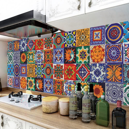 Talavera Bohemian Wasserfester Wandaufkleber (24 Stück)