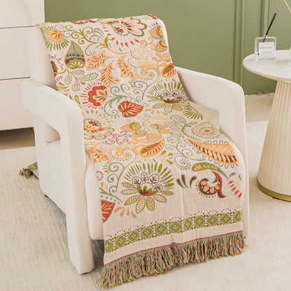 Retro-Paisley-Baumwollgazedecke mit Quaste