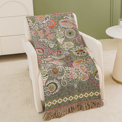 Retro-Paisley-Baumwollgazedecke mit Quaste
