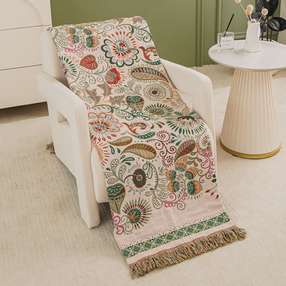Retro-Paisley-Baumwollgazedecke mit Quaste